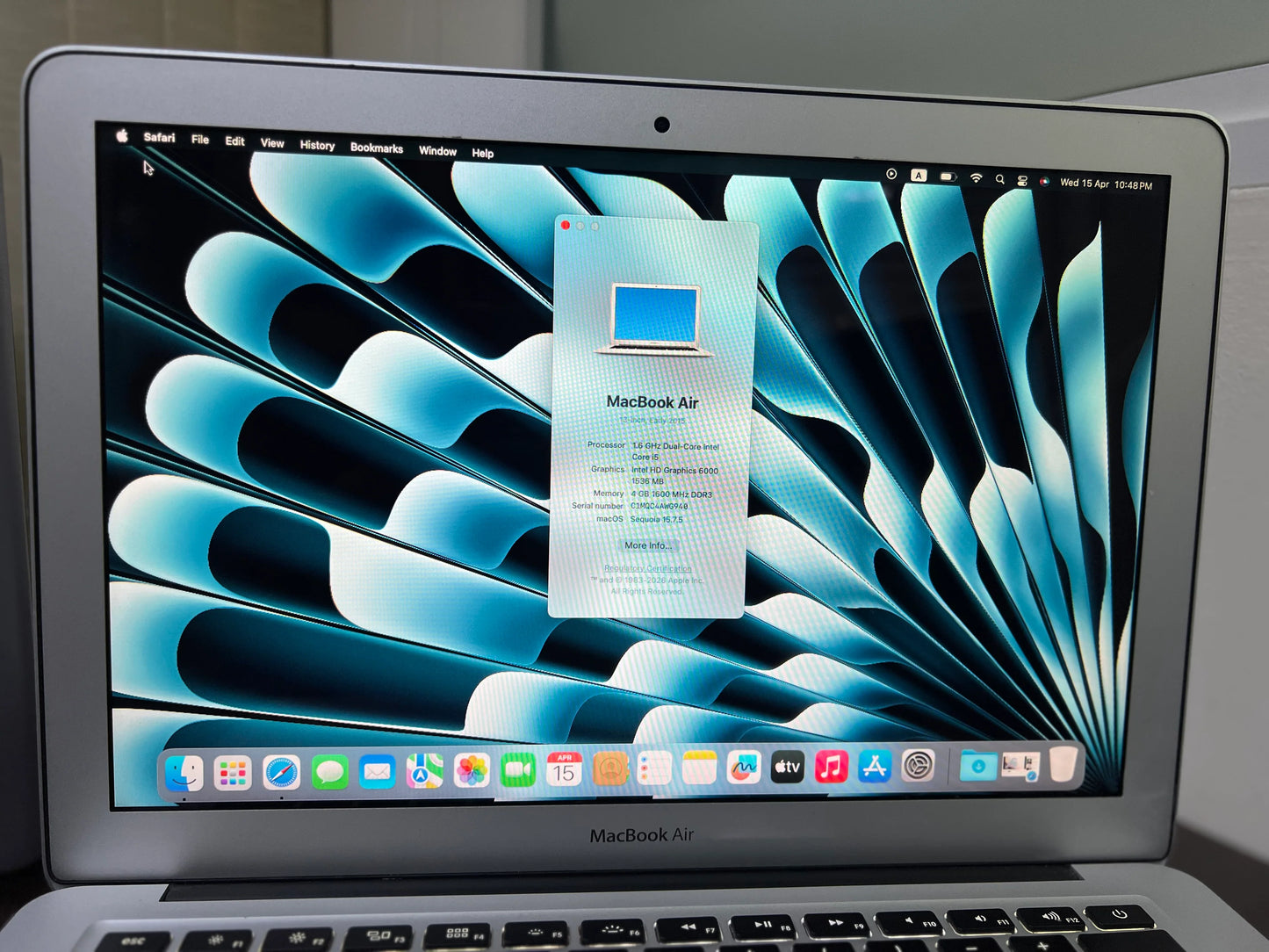 MacBook Air 2015 13.3” – Intel Core i5, 4GB RAM, 128GB SSD | macOS Sequoia Updated Version | Budget Apple Laptop