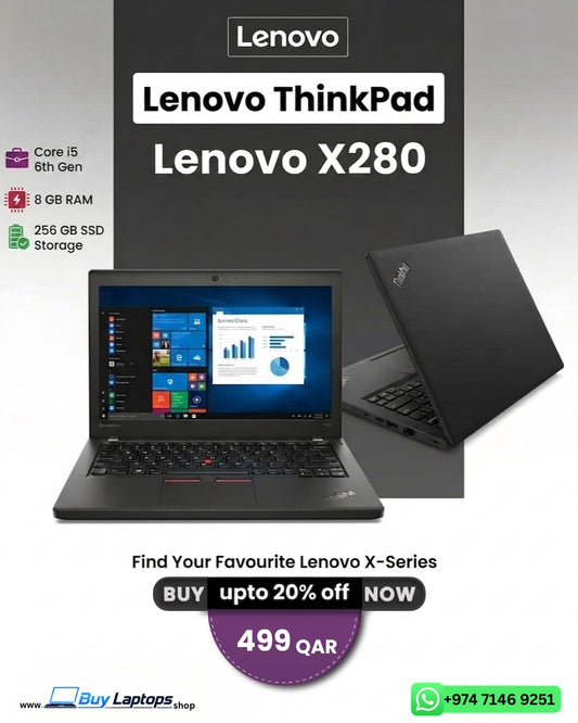 Lenovo ThinkPad X260 (Used) – Intel Core i5 6th Gen, 8GB RAM, 256GB SSD | Business Laptop, Durable & High Performance