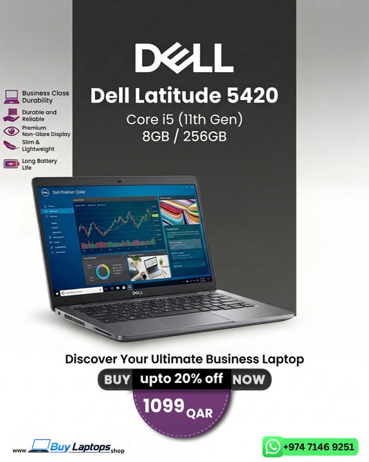 Dell Latitude 5420 – Intel Core i5 11th Gen, 8GB RAM, 256GB SSD | Business Laptop
