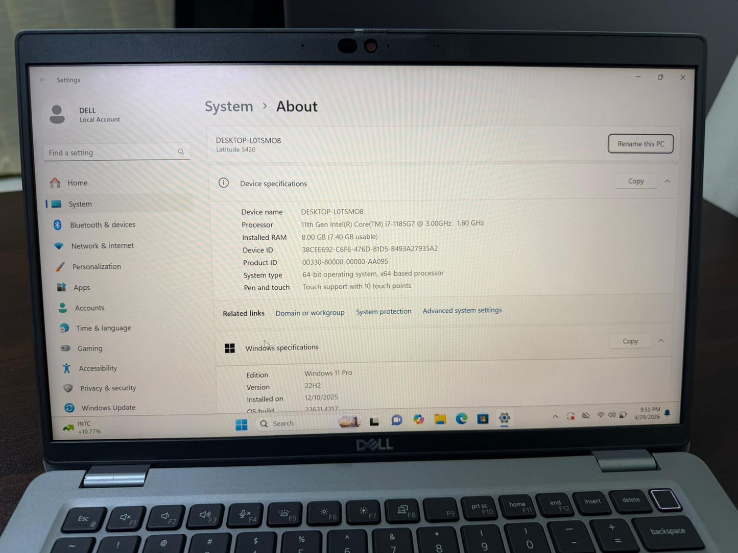 Dell Latitude 5420 – Intel Core i5 11th Gen, 8GB RAM, 256GB SSD | Business Laptop