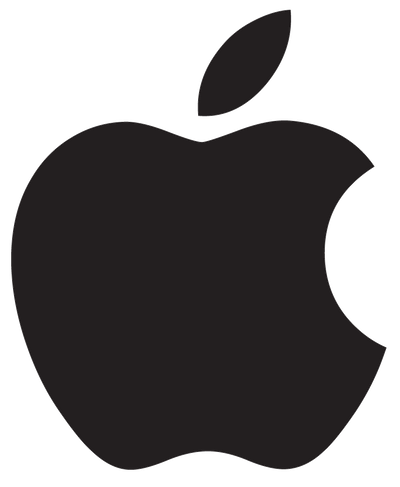 Black Apple logo on a transparent background